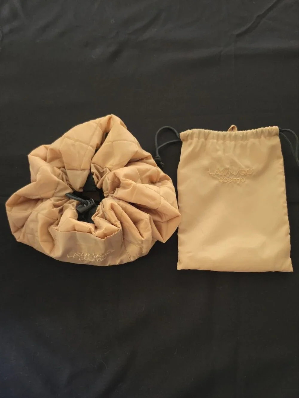 LAY/N/GO Cosmo Plus Tan Washable Cosmetic Bag - Drawstring Organizer